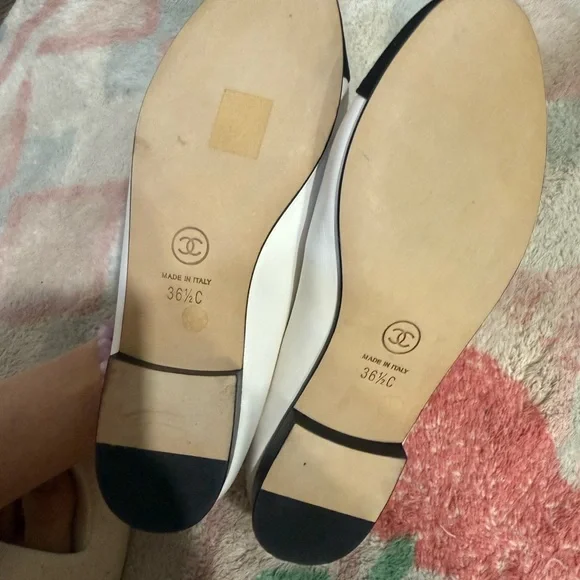 Chanel white ballet flats Authentic